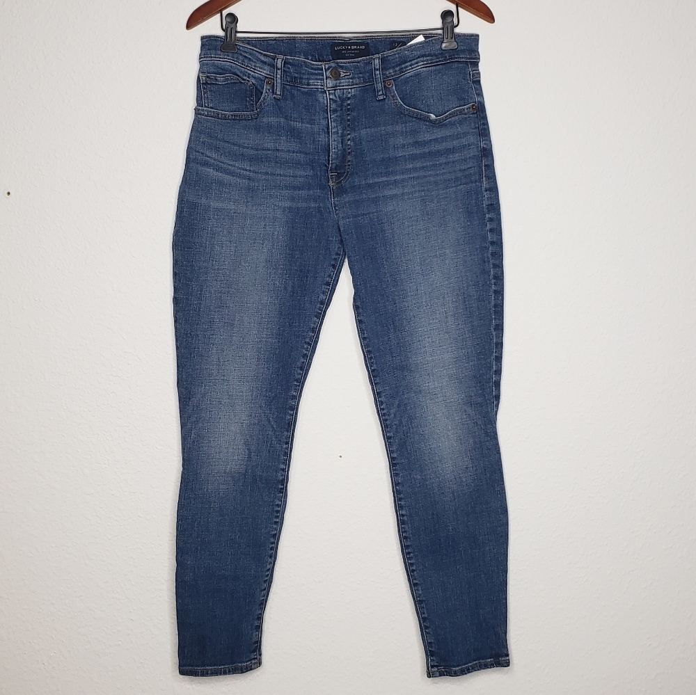 Lucky Brand Womens Mid Rise Ava Skinny Stretch Ankle Jeans Size 12/31 Dark Wash